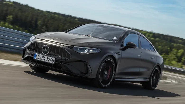671-HP Mercedes-AMG CLA45 EV Packs Three Axial-Flux Motors, Simulated Shifts, and GT 4-Door Tech