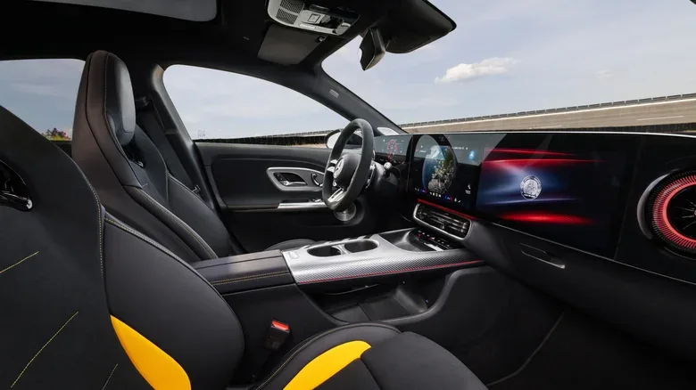 671-HP Mercedes-AMG CLA45 EV Packs Three Axial-Flux Motors, Simulated Shifts, and GT 4-Door Tech