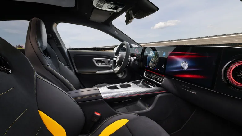 671-HP Mercedes-AMG CLA45 EV Packs Three Axial-Flux Motors, Simulated Shifts, and GT 4-Door Tech