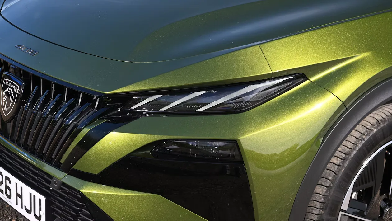 Peugeot E-408 facelift spied testing in the UK — new pictures