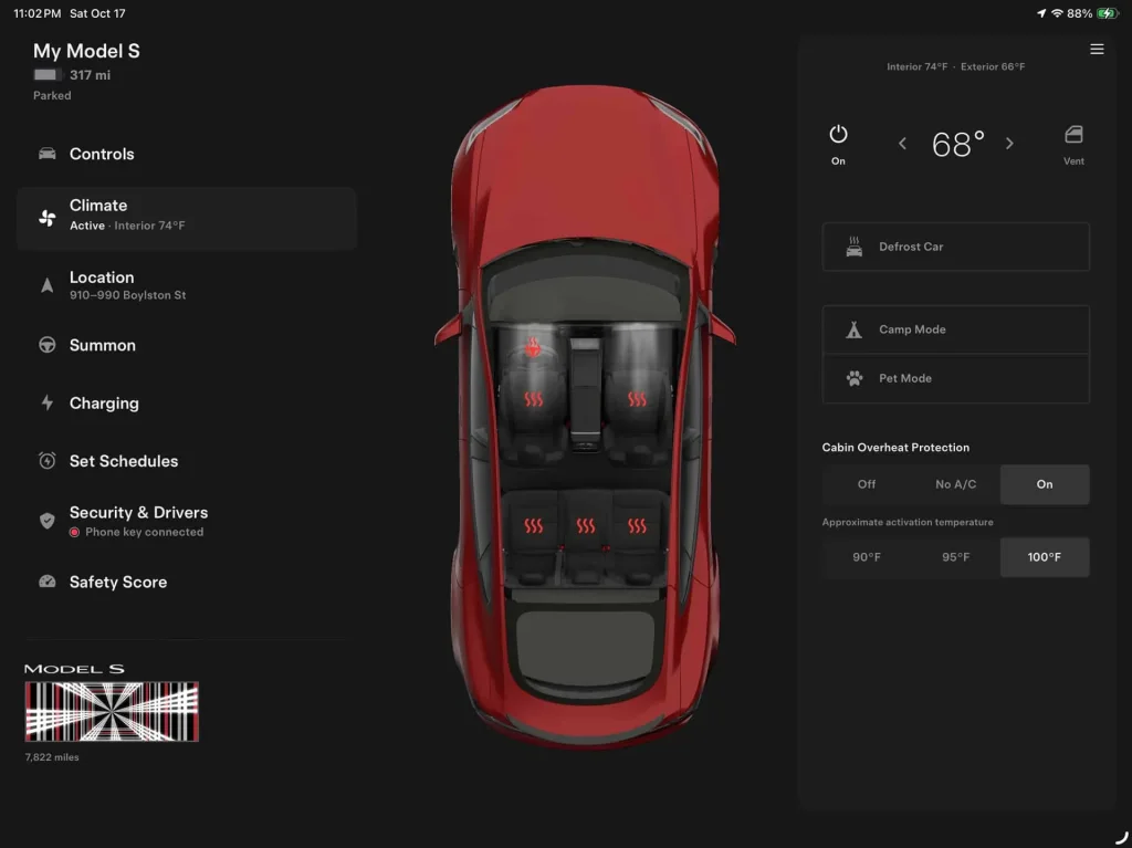 تطبيق Tesla يحصل على واجهة جديدة مخصصة للأجهزة اللوحية وiPad