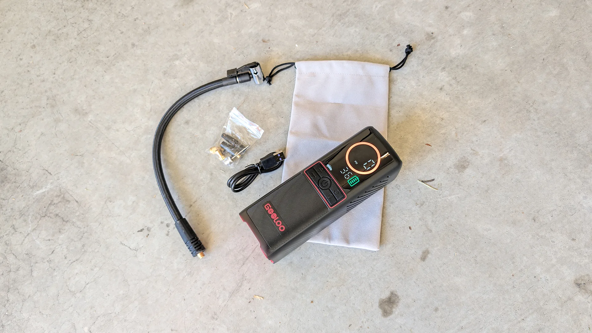مراجعة منفاخ الإطارات المحمول GooLoo GT160